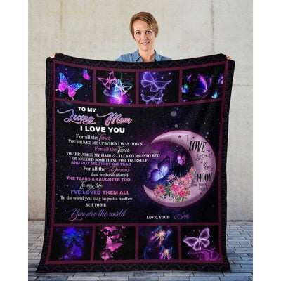 To My Mom - From Son - Butterfly A316 - Premium Blanket