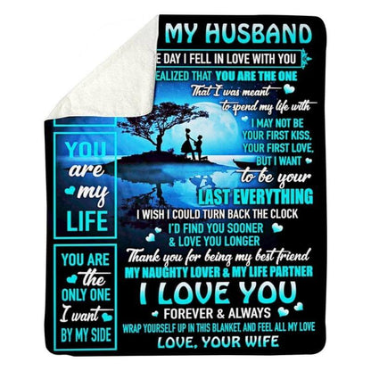 To My Husband - From Wife - A334 - Premium Blanket