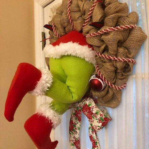 How the Christmas thief Stole Christmas Burlap Wreath