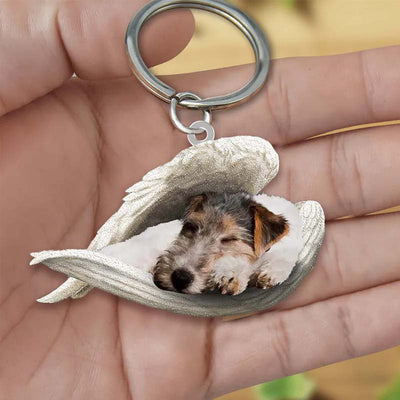 Sleeping Angel Acrylic Keychain Fox Terrier SA151