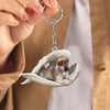 Sleeping Angel Acrylic Keychain Wolf Sable Pomeranian SA165
