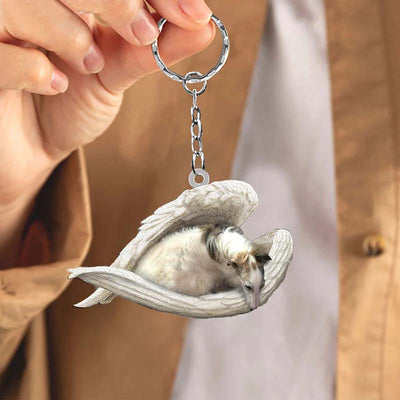 Sleeping Angel Acrylic Keychain Borzoi SA180