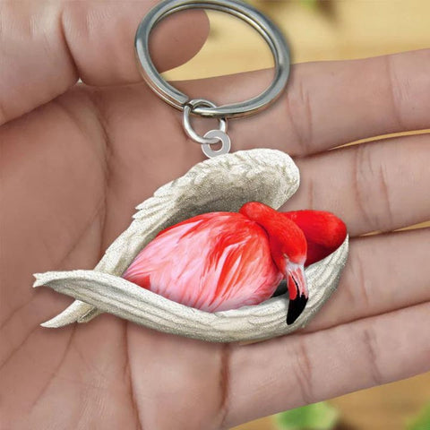 Sleeping Angel Acrylic Keychain Flamingo SA193