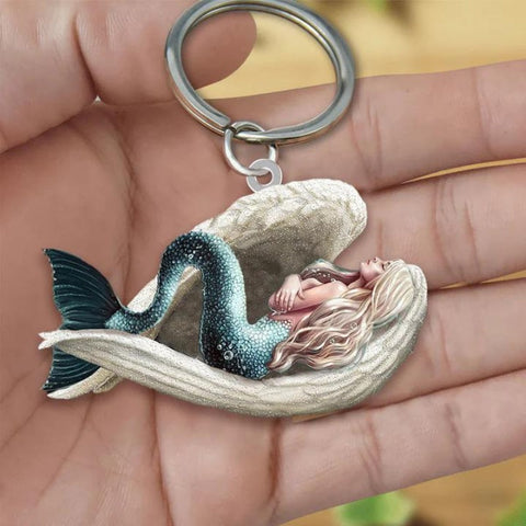 Sleeping Angel Acrylic Keychain Mermaid SA229