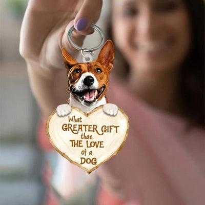 Basenji What Greater Gift Than The Love Of A Dog Acrylic Keychain GG121