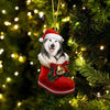 Alaskan Malamutes In Santa Boot Christmas Hanging Ornament SB126