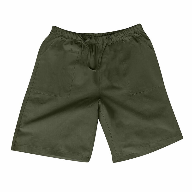 Men's Linen Multi-pocket Drawstring Design Casual Shorts
