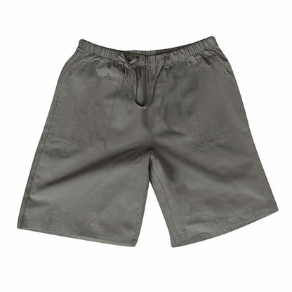 Men's Linen Multi-pocket Drawstring Design Casual Shorts