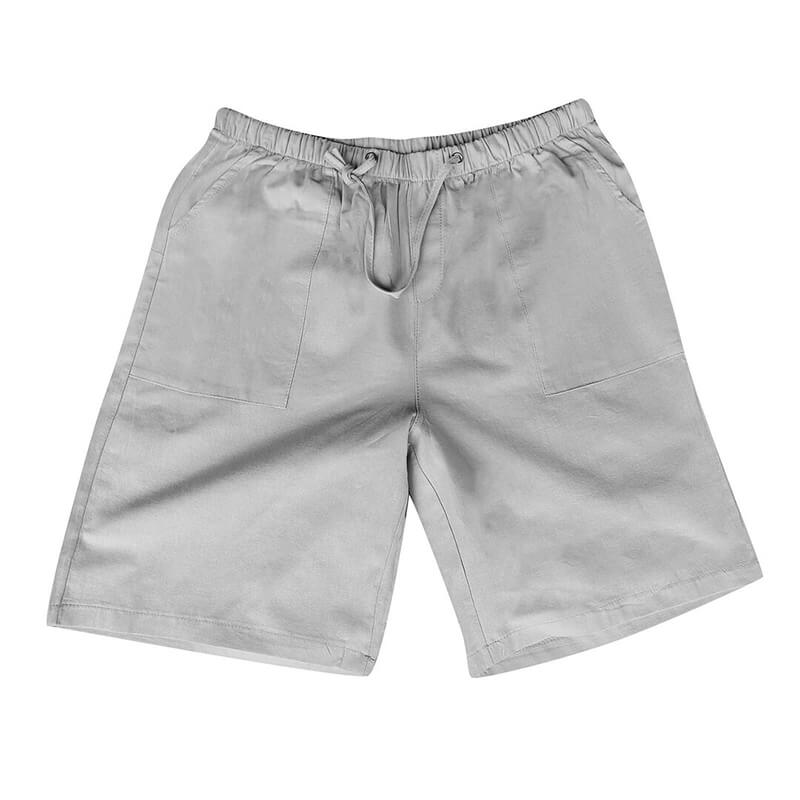 Men's Linen Multi-pocket Drawstring Design Casual Shorts