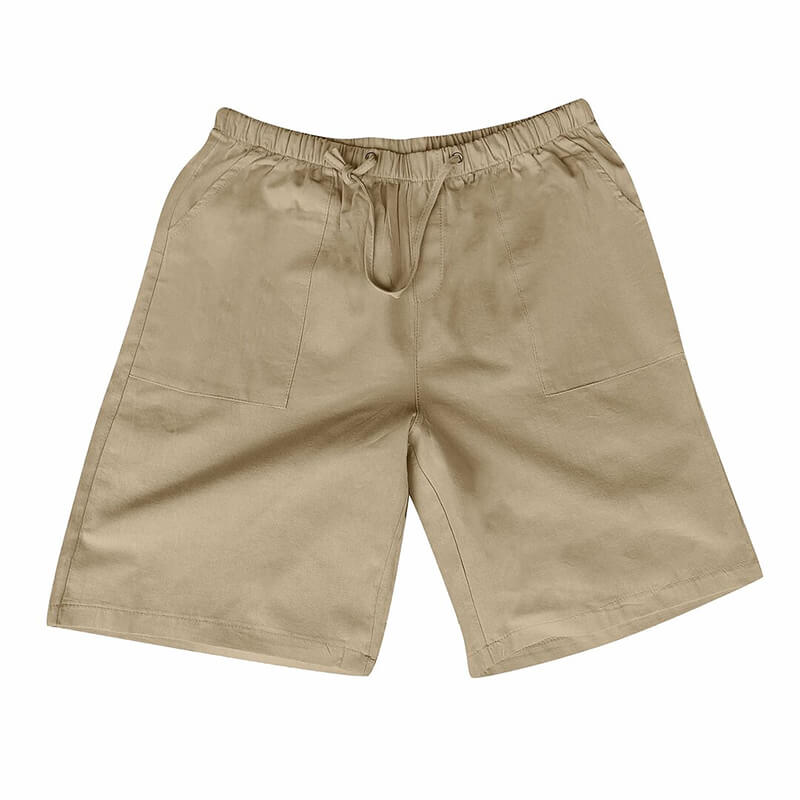 Men's Linen Multi-pocket Drawstring Design Casual Shorts