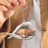 Sleeping Angel Acrylic Keychain Persian Cat