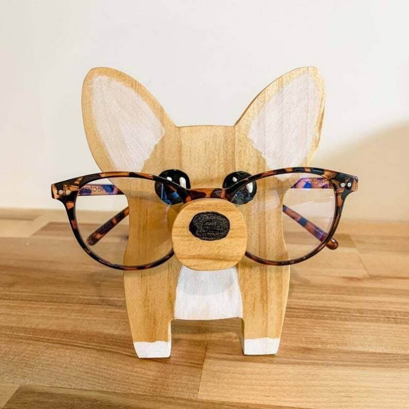 Handmade Glasses Stand F035 Corgi