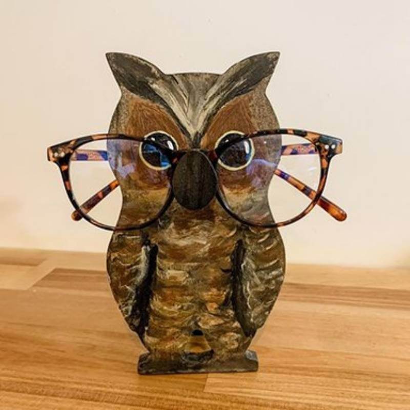 Handmade Glasses Stand F034 Owl