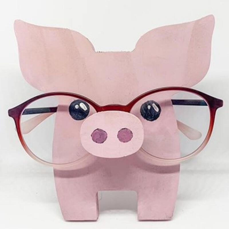 Handmade Glasses Stand F042 Piggy