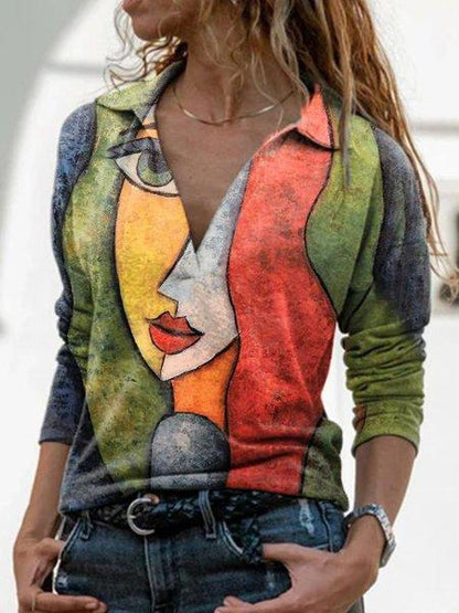 Picasso Dreams V-Neck Top