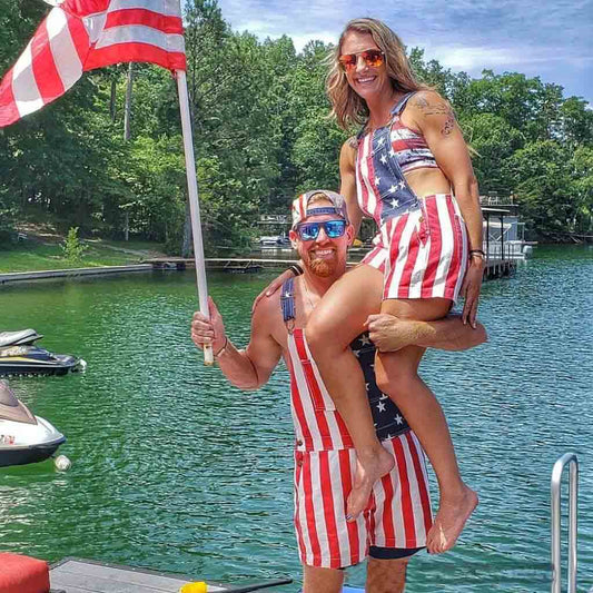 American Flag Overalls Shorts - Your Best Shorts for July 4th