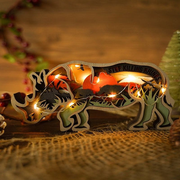 Ceratotherium simum Carving Handcraft Gift