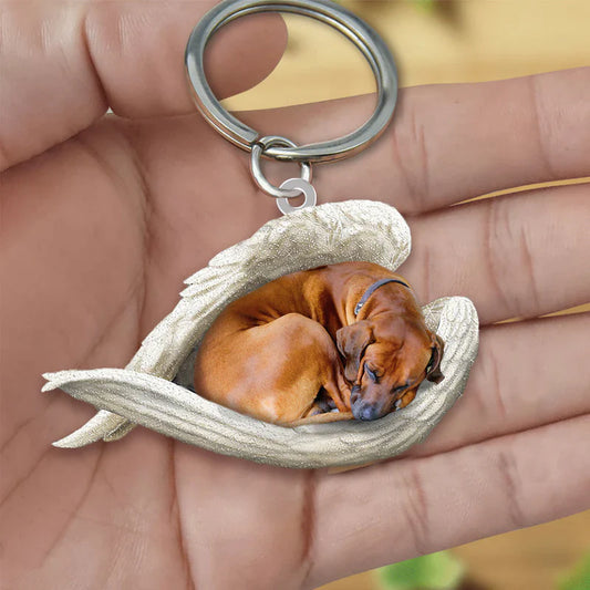 Sleeping Angel Acrylic Keychain Rhodesian Ridgeback