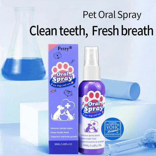Teeth Cleaning Spray for Dogs & Cats, Eliminate Bad Breath, Targets Tartar & Plaque, Without Brushing
