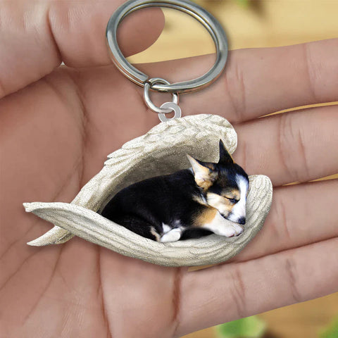 Sleeping Angel Acrylic Keychain Tricor Corgi